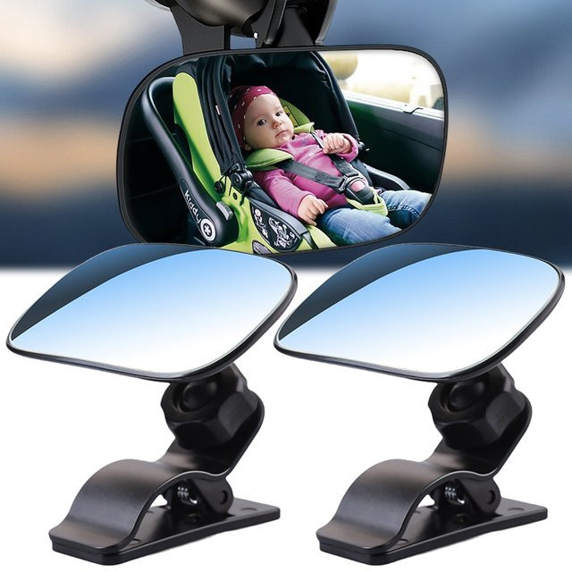 360 Grad drehbarer Auto-Rückspiegel für die Babyüberwachung in Schwarz - Bild 1