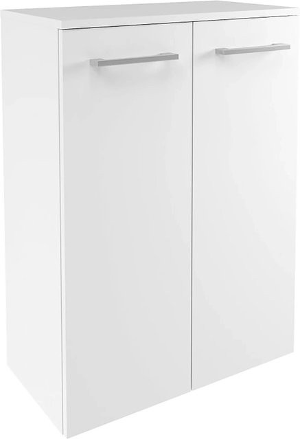Fackelmann Doppel-Hängeschrank Verona in Weiß Hochglanz mit 2 Türen und Innenschublade, B/H/T: 60 x 82,6 x 32 cm - Bild 1