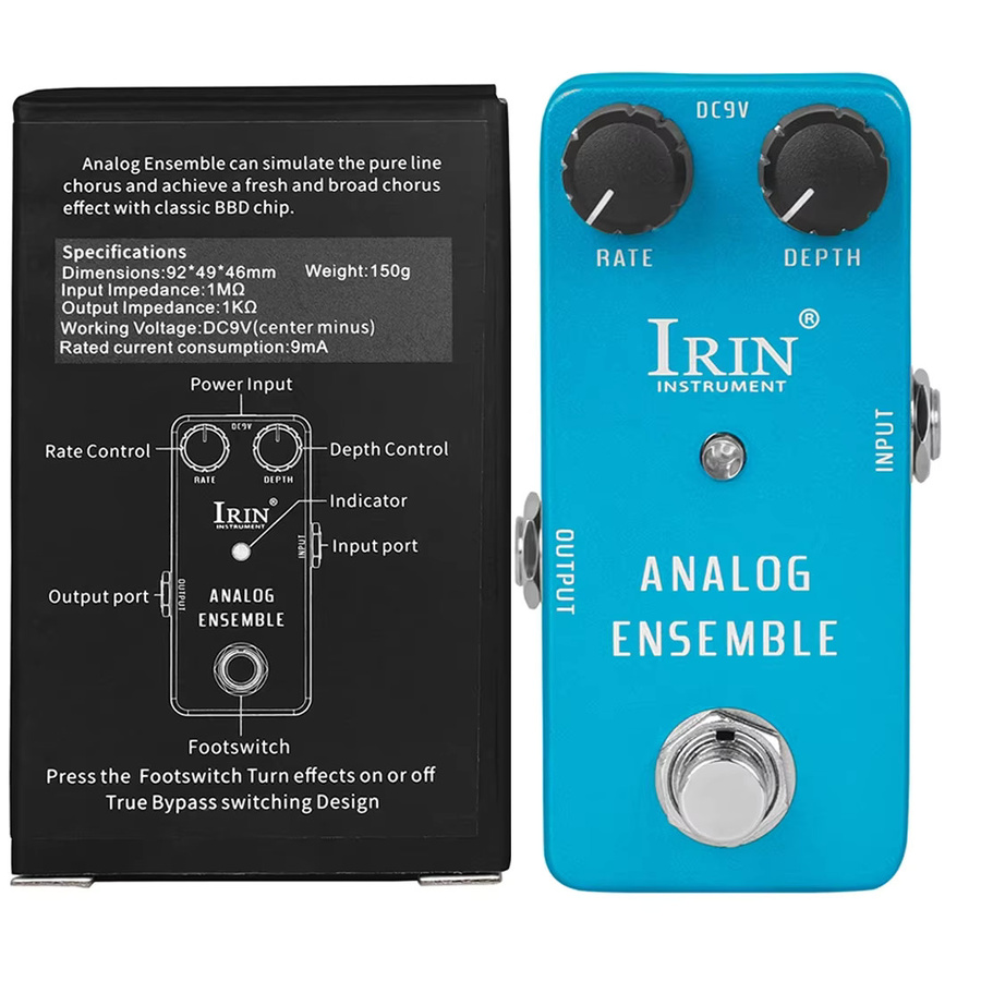 IRIN RS-07 Analog Ensemble Gitarreneffektpedal mit Pure Line Chorus Effekten und True Bypass in Blau - Bild 2