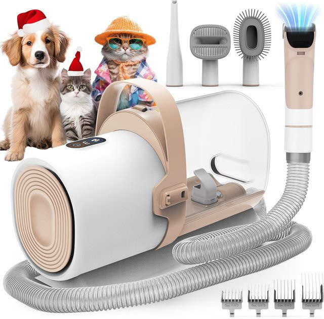 AIRROBO PG50 5-in-1 Hundeschermaschine mit Staubsauger, Weiß, 11000 Pa Superabsaugung für Tierhaare, 2,5 l Staubbehälter - Bild 1
