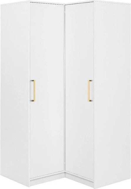 Vente-unique Kleiderschrank Lizandro Eckschrank Weiß Matt Breite: 115,2 cm - Bild 1