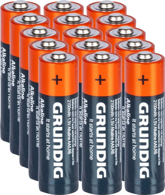 Grundig Batterie Großpackung mit 18 Stück in Pink, Blau und Orange - Bild 1