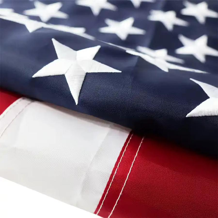 Aerlxemrbrae Patriotisches Outdoor-Banner mit amerikanischer Flagge und Sternen aus Polyester, wetterfestes Gartenbanner mit Ösen, B/H: 150 x 90 cm - Bild 5