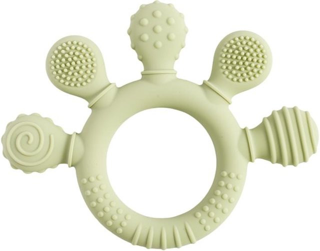 Binchi Keji Travel Silikon Beißring in Grün für Babys und Kleinkinder ab 0 Jahren, BPA-frei, Tier-Design - Bild 1