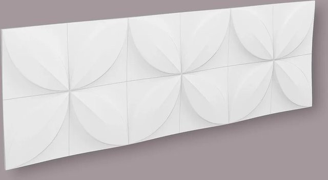 NOEL & MARQUET NMC FLOWER ARSTYL 3D Wandpaneel Zierelement Weiß, B: 113,5 cm, H: 38 cm, T: 2,8 cm - Bild 1