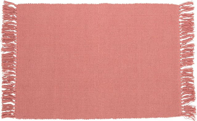 OBI Baumwoll Teppich Uni Terracotta mit Fransen B/B: 50 x 80 cm - Bild 1