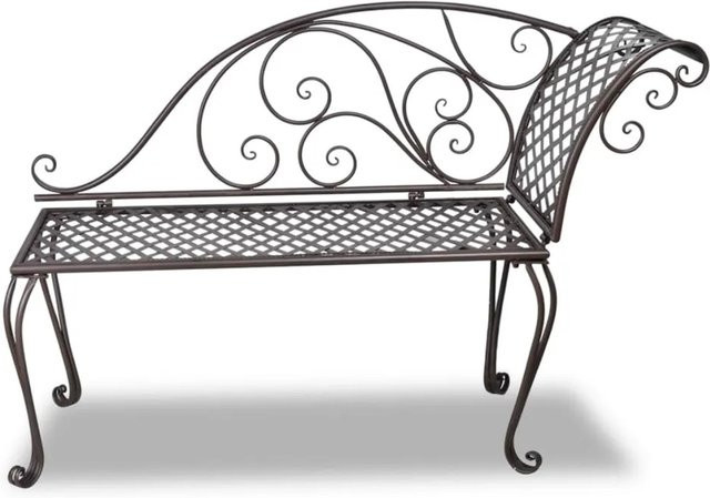 vidaXL Garten-Chaiselongue aus pulverbeschichtetem Stahl in Antik Braun - Bild 1