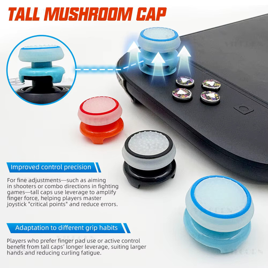 VILCORN FPS Thumbstick Extender Gummi-Silikon-Griffabdeckung für PS5 DualSense und PS4-Controller, Multicolour - Bild 3