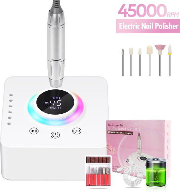 DianaBeauty Maniküre-Bohrmaschine, wiederaufladbar, 45000 U/min, Unisex - Bild 1