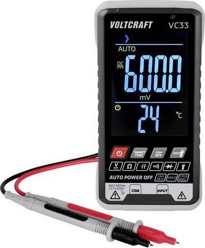 Voltcraft VC33 Digitales Hand-Multimeter CAT III 600V in Grau mit 5999 Counts - Bild 1