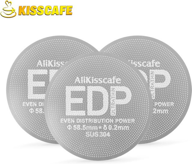 Wiederverwendbarer Kaffeefilter Puck Screen aus Metallgeflecht in Silber für Delonghi und Breville Siebträger, 0,2 mm Maschenweite, Durchmesser: 51 mm, 53,5 mm oder 58,5 mm - Bild 1