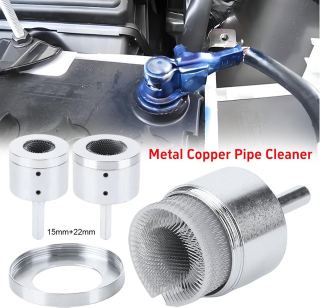 ALLOYSEED Metall-Kupferrohr-Reinigungsbürste für professionelle Klempner und industrielle Zwecke, Durchmesser: 22 mm und 15 mm - Bild 1