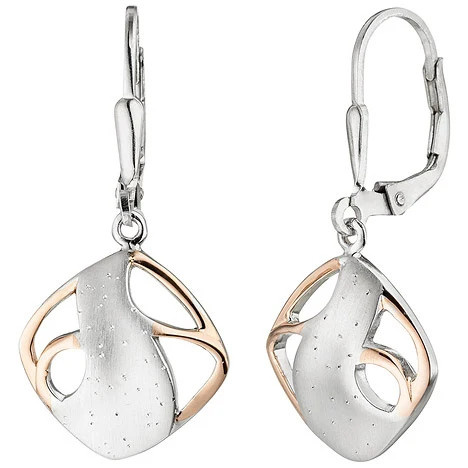 Colfem Ohrhänger 925 Silber, bicolor vergoldet, Unisex - Bild 1