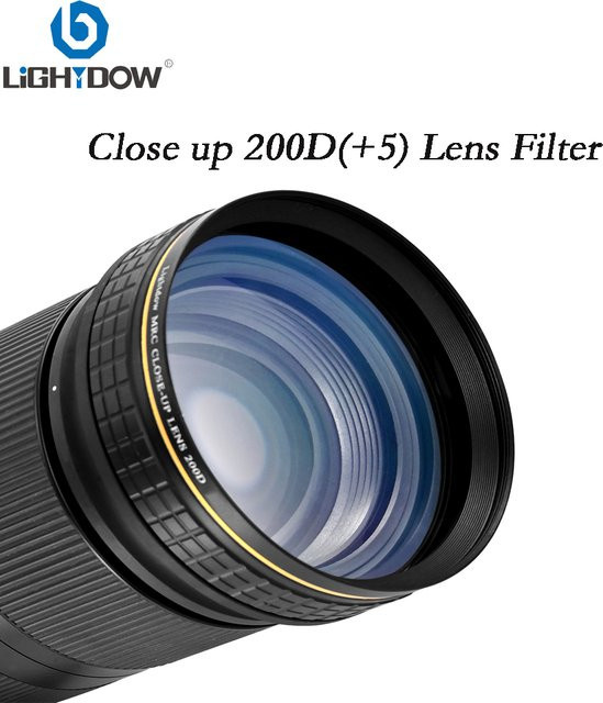 Lightdow Licht Objektivfilter 200d für Nahaufnahmen in Schwarz für Canon Nikon Sony Kameras - Bild 1