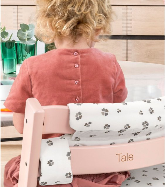 Stokke Tripp Trapp Treppenhochstuhl aus lackierter Buche in Pink mit Gravur - Bild 1