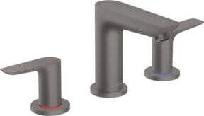 Hansgrohe Talis E 3-Loch-Waschtischarmatur mit zwei Griffen in Brushed Black Chrome und inklusive Pop-up-Abfluss - Bild 1