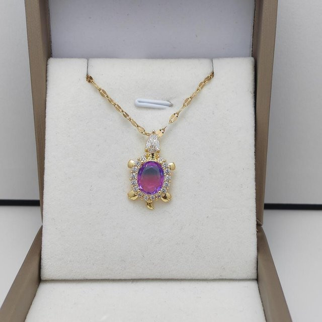 YIRAN Jewelry 5 Halskette, Schildkröte, Amethyst, Zirkon, Damen - Bild 1