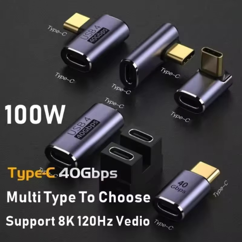 Fengyidz USB4.0 Typ C auf Typ C 90-Grad-Adapter mit 40 Gbit/s und 100 W Schnellladefunktion für MacBook und 8K60Hz Videoübertragung - Bild 3