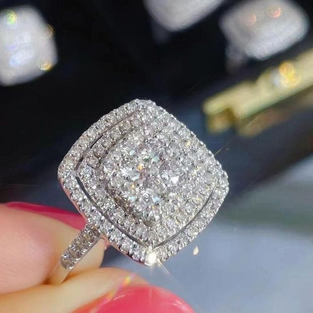Huitan Bling Ringe, Zirkonia, Kupfer, Schwarz, Damen - Bild 1