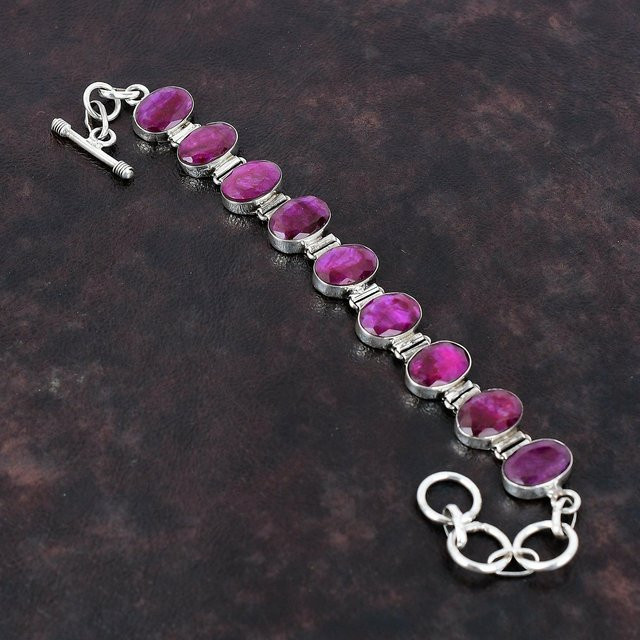 jewelparadise Armband, 925 Silber, Rubin, Damen - Bild 1