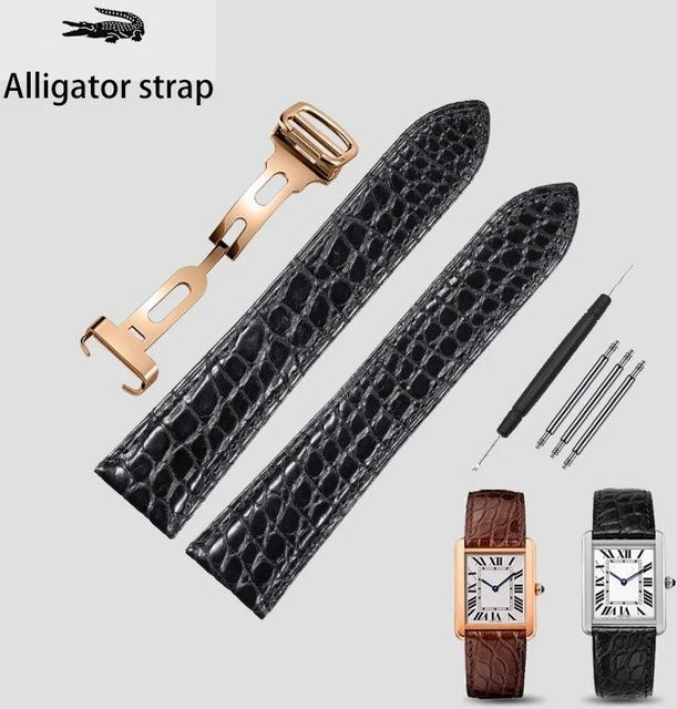 Cartier Uhrenarmband Alligatorleder, Grau, Unisex - Bild 1