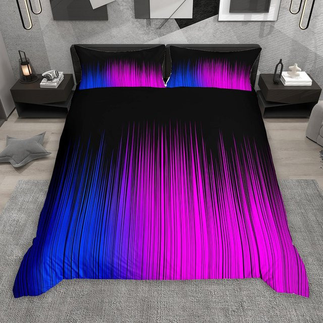 Homewish Bettwäsche-Set Gradient Lines aus Mikrofaser, Blau, B/H: 230 x 220 cm - Bild 1