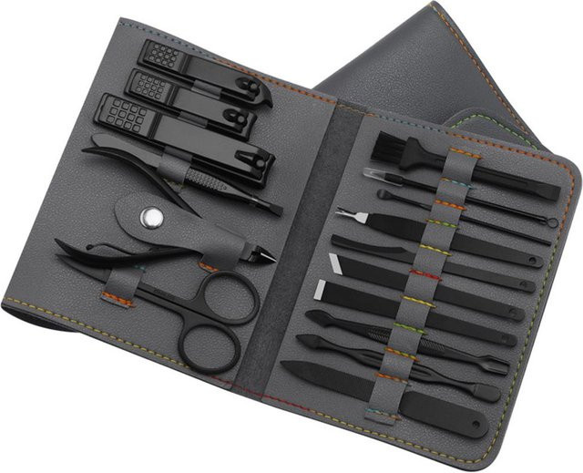 TOMTOP JMS Maniküre- und Pediküre-Set, 16-teilig, Grau, Unisex - Bild 1