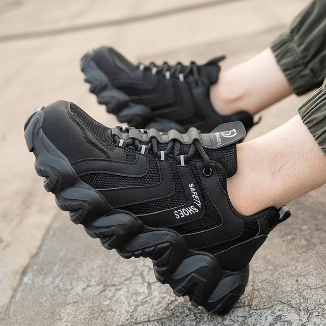 Arbeitsschutzschuhe Happy Soles D271 Schwarz mit Stahlkappen für Herren und Damen, durchstichfest und atmungsaktiv, Größe 48 - Bild 1