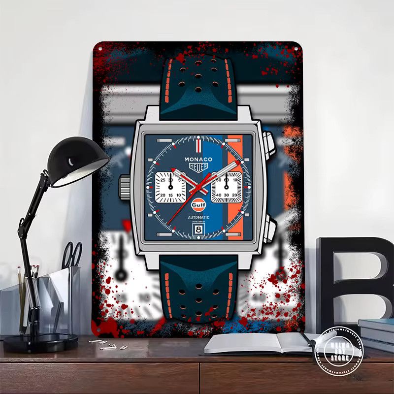Gulf Monaco Retro Metall Poster Wandkunst Multicolor B: 30,0 cm, H: 20,0 cm - Bild 2