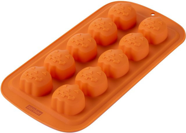 Zenker Happy Halloween Schokoform und Eiswürfelformer Mini-Kürbis aus Silikon in Orange - Bild 1