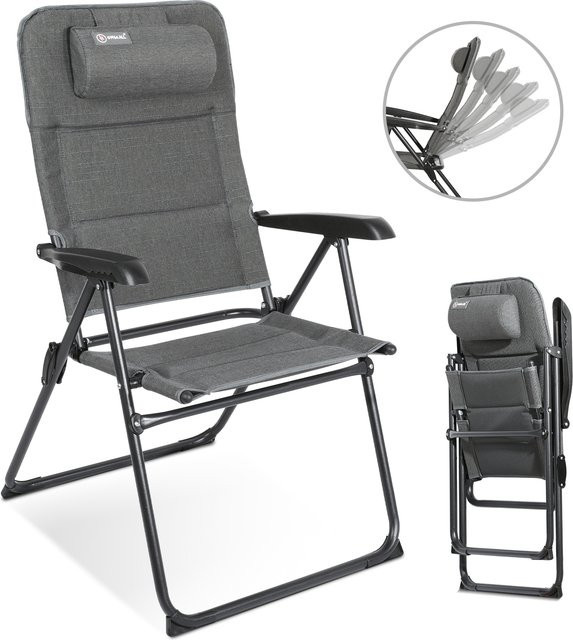 HOMECALL Campingstuhl Gartenstuhl klappbar aus UV-beständigem Olefin-Stoff mit 5-fach verstellbarer Rückenlehne, belastbar bis 150 kg - Bild 1