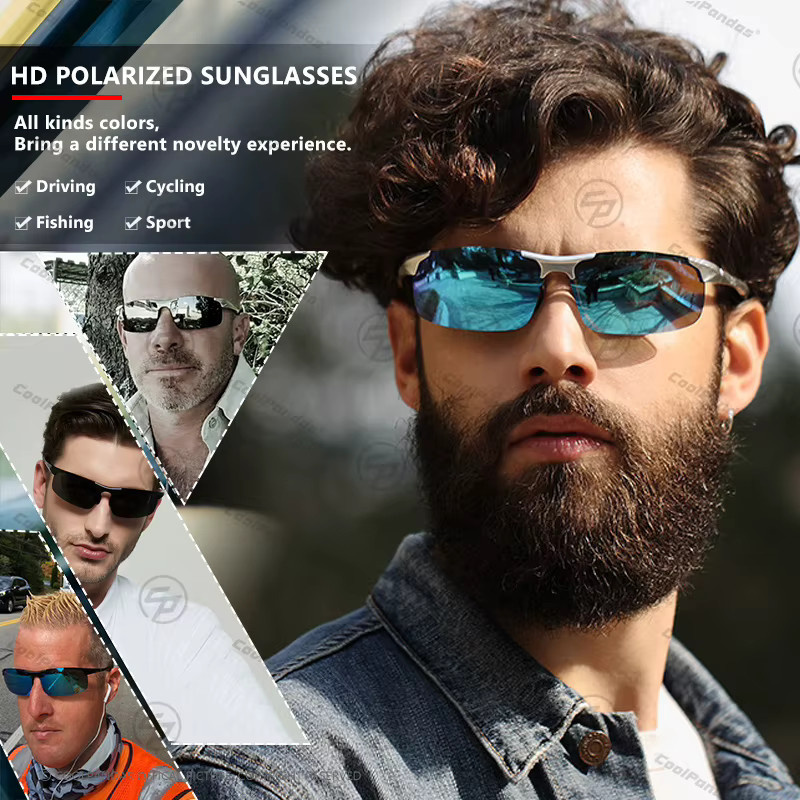 CoolPandas Sonnenbrille, Aluminium, Vollrand, rechteckig, Herren, polarisiert - Bild 2