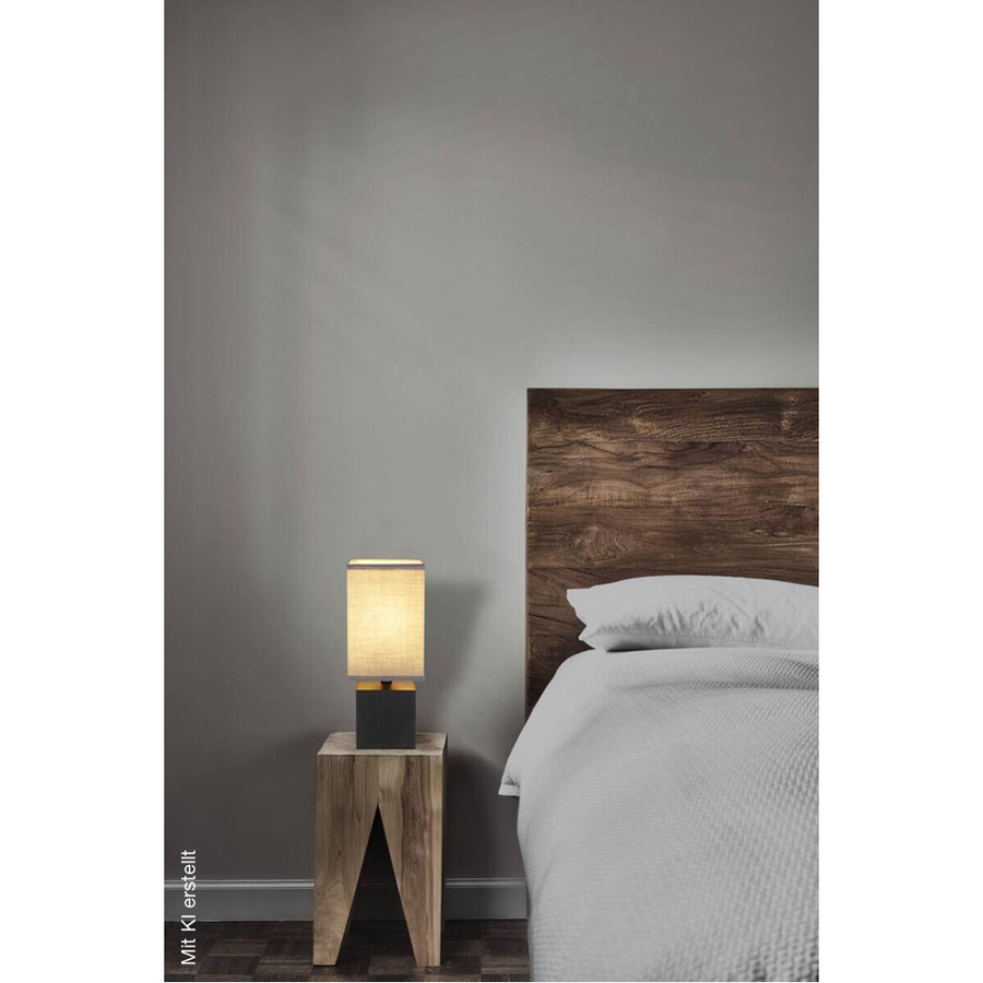 Globo Lighting Tischleuchte modern in Schwarz und Holz mit E27 Fassung, B/H/T: 12 x 30 x 12 cm - Bild 2
