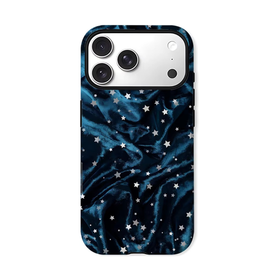 Potdemiel Sternenhimmel Seiden-Handyhülle für iPhone 17 16 15 14 13 Pro Max Plus in Blau mit Magnetfunktion und robustem Doppelschicht-Schutz - Bild 6