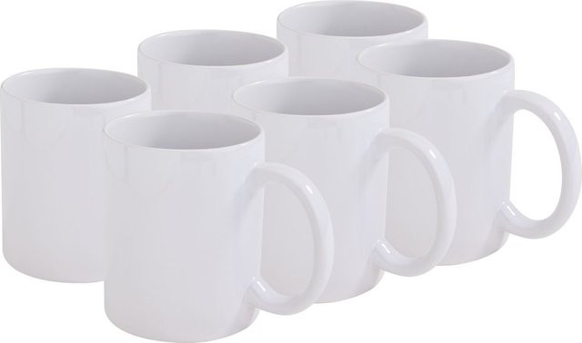 VBS Sublimations-Tassen aus Keramik, 6er Set, Weiß - Bild 1