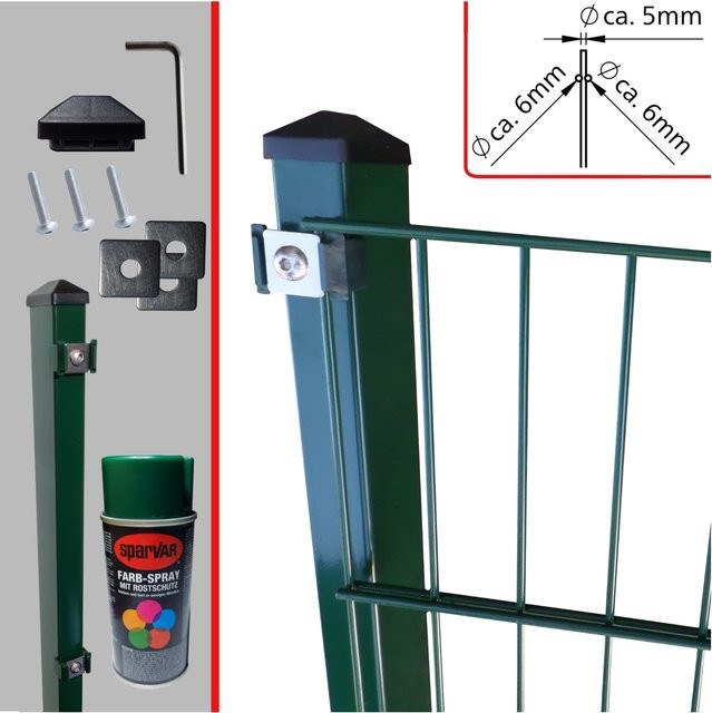 Fa-Bausysteme Doppelstabzaun Moosgrün 8-6-8 Höhe: 830 mm Länge: 10 m - Bild 1