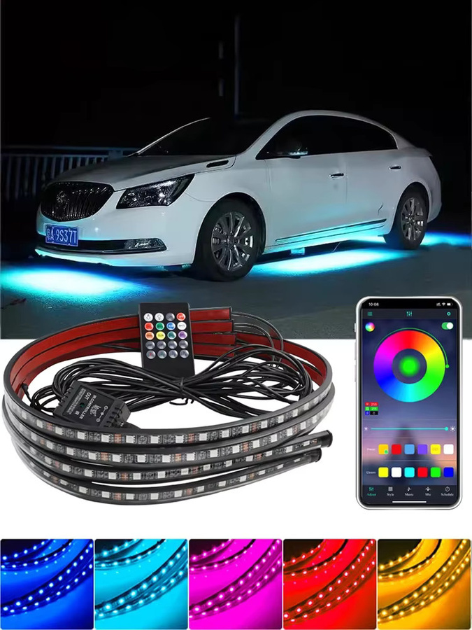 Ksdligh RGB Neon Flex LED Lichtleiste für Auto mit App- und Fernbedienung Steuerung zur Unterbodenbeleuchtung in Multicolour - Bild 6