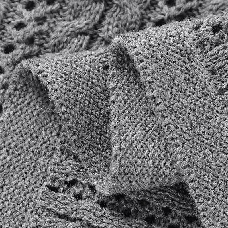 Gestrickte Babydecke von mimixiong in Grau, B/B/H: 90 x 70 cm - Bild 5