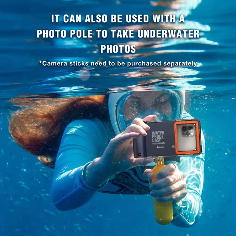 Wasserdichte Smartphone Hülle VIKEFON Holster mit Lanyard für iPhone und Samsung bis 6,8 Zoll in Schwarz für Tauchen und Schwimmen bis 15m Tiefe - Bild 2
