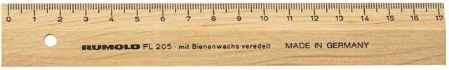 RUMOLD Holzlineal aus Weißbuche in Natur mit Bienenwachs, Länge: 17 cm - Bild 1