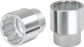 KS Tools 1 Zoll 12-kant-Stecknuss kurz in Silber aus Chrom-Vanadium-Stahl - Bild 1