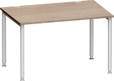 Schäfer Shop Genius Schreibtisch MODENA FLEX mit 4-Fuß-Rundrohr in Eiche und Weiß, B: 120 cm, T: 80 cm - Bild 1