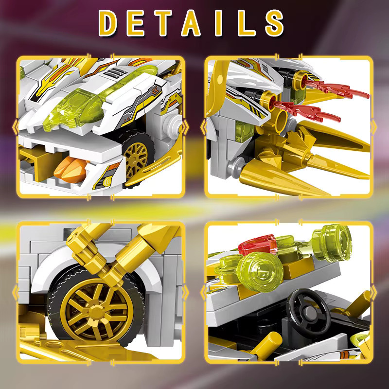Hot Moc Speed Stadt Auto, Baustein Set, Racer, Supercar Fahrzeug Modellbau - Bild 5
