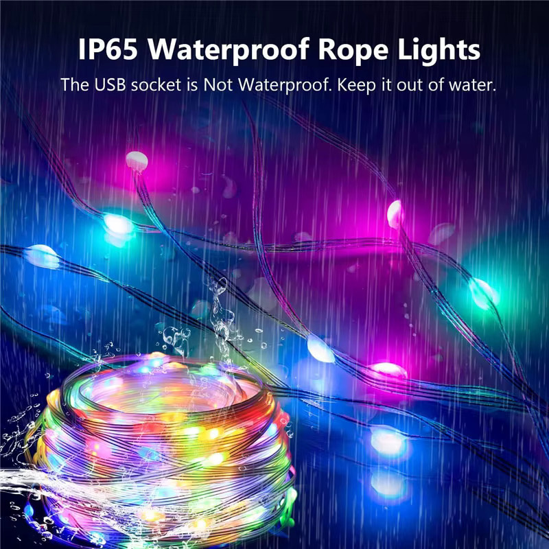 VENUSWING RGB LED-Lichterkette aus Kupfer mit App-Steuerung und Fernbedienung für Innen- und Außenbereich, Mehrfarbig - Bild 4