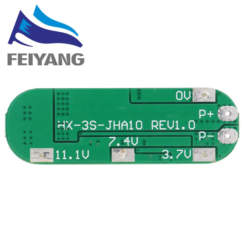 SAMIROB 3S 10A 12V Lithium-Batterie Ladegerät und BMS Schutzmodul für 3 Stück 18650 Li-Ion Zellen, 11,1 V bis 12,6 V, Grün - Bild 2