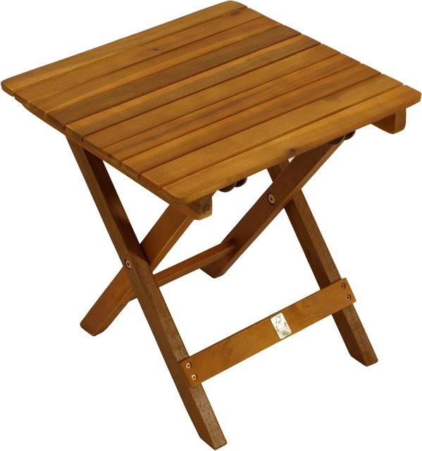Klappbarer Beistelltisch MARA von DEGAMO aus geölter Akazie, Farbe Braun, B/T/H: 38 x 38 x 38 cm - Bild 1