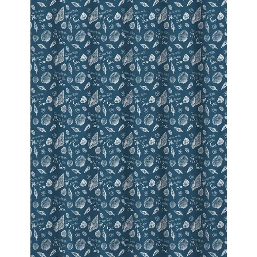 Euroshowers Duschvorhang Blau aus Polyester mit Metallösen und 12 Ringen, wasserabweisend und antibakteriell, B: 180 cm, H: 200 cm - Bild 2