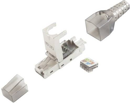 BKL Electronic RJ45 Stecker CAT 6A STP werkzeuglos 8P8C Silber - Bild 1