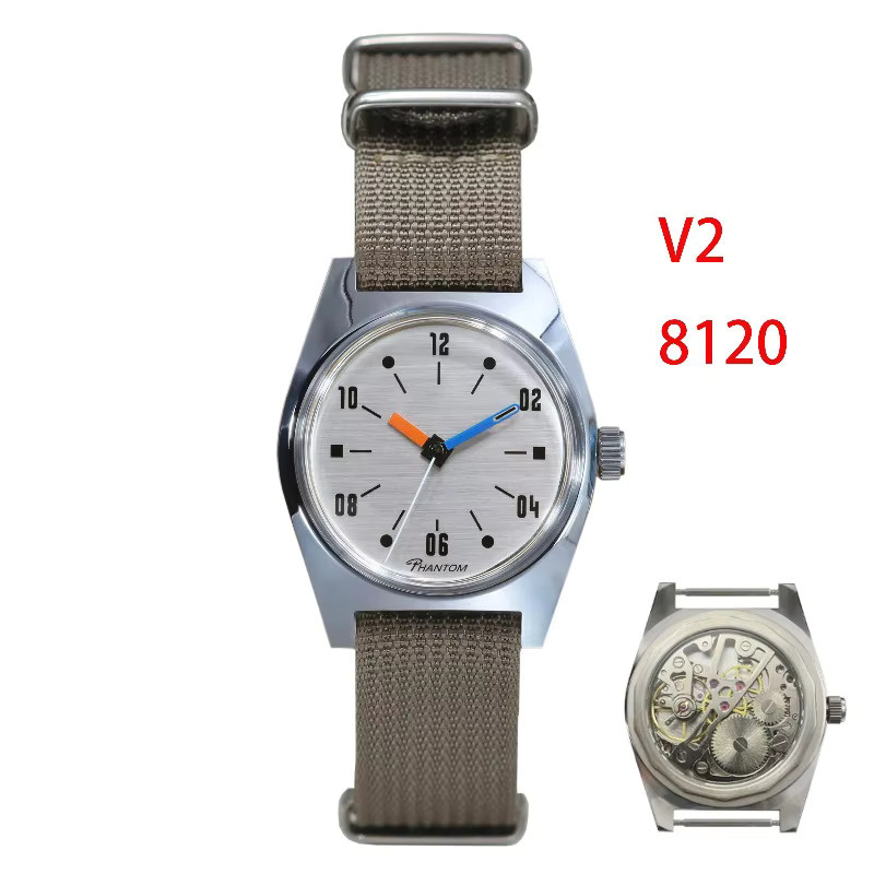 HEIMDALLR Analoguhr, Handaufzug, 36 mm, Textil/NATO, Herren, Silber - Bild 6