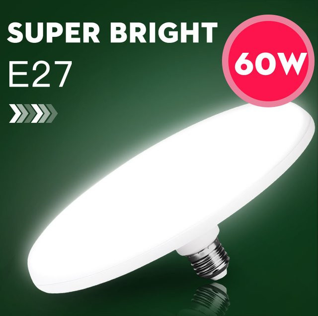 CANMEIJIA LED UFO Lampe E27 Weiß für Garage, Küche und Wohnzimmer - Bild 1